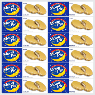 Mini Moon Pies – 72 Count (12 Boxes, 6 Each) – Individually Wrapped – Bulk Snacks for Office, Staff, Clients, Meetings, Training, Events – Wholesale Snack Pie's BANANA