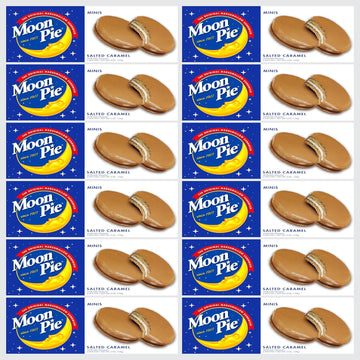 Mini Moon Pies – 72 Count (12 Boxes, 6 Each) – Individually Wrapped – Bulk Snacks for Office, Staff, Clients, Meetings, Training, Events – Wholesale Snack Pie's SALTED CARAMEL