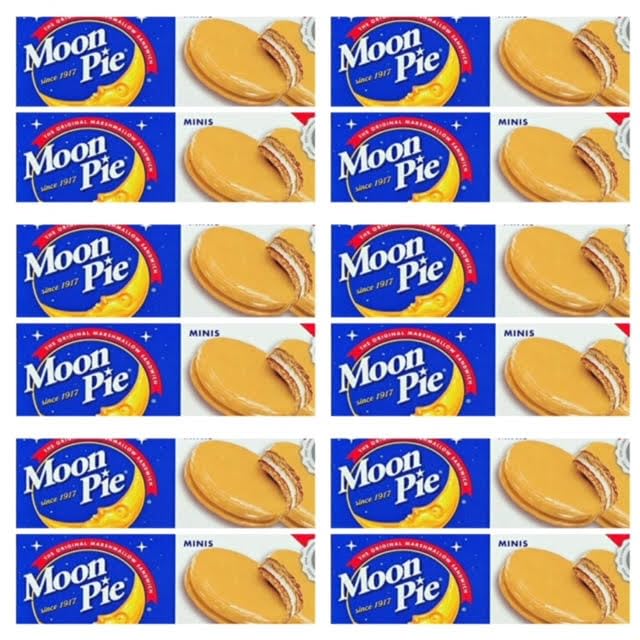 Moon Pies Mini Case lot 12 Boxes x 6 individual Moon Pies (Banana)