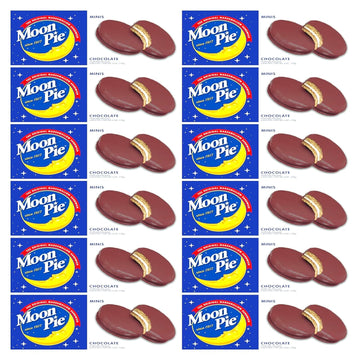 Mini Moon Pies – 72 Count (12 Boxes, 6 Each) – Individually Wrapped – Bulk Snacks for Office, Staff, Clients, Meetings, Training, Events – Wholesale Snack Pie's  CHOCOLATE