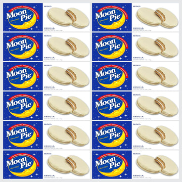 Mini Moon Pies – 72 Count (12 Boxes, 6 Each) – Individually Wrapped – Bulk Snacks for Office, Staff, Clients, Meetings, Training, Events – Wholesale Snack Pie's VANILLA